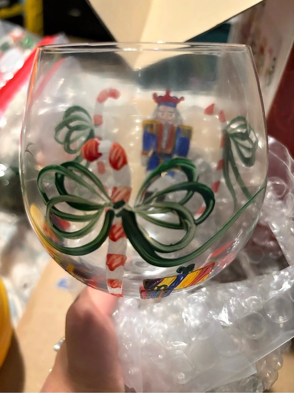 Home Essentials Golden Nutcracker Hand-Painted Holiday Goblets